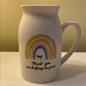 Vase with Rainbow Design “Thank you for helping me grow”